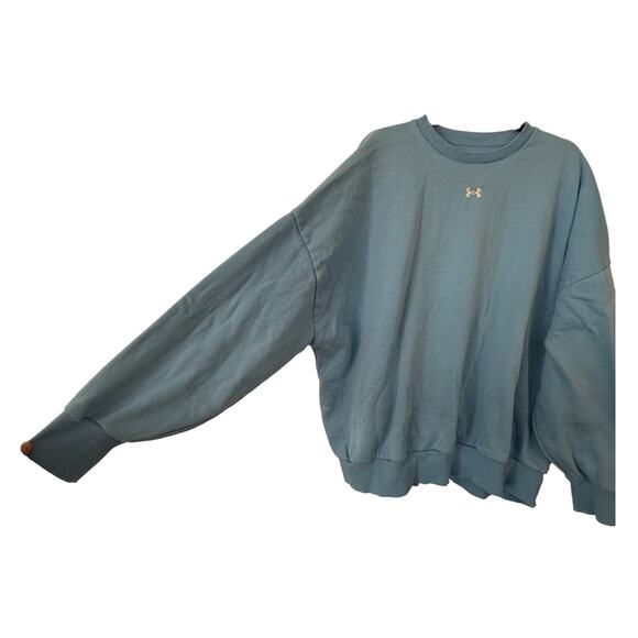 Under Armour Light Blue Fleece Lined Crewneck Long Sleeve Pull Over Sweater-1X - Picture 3 of 5